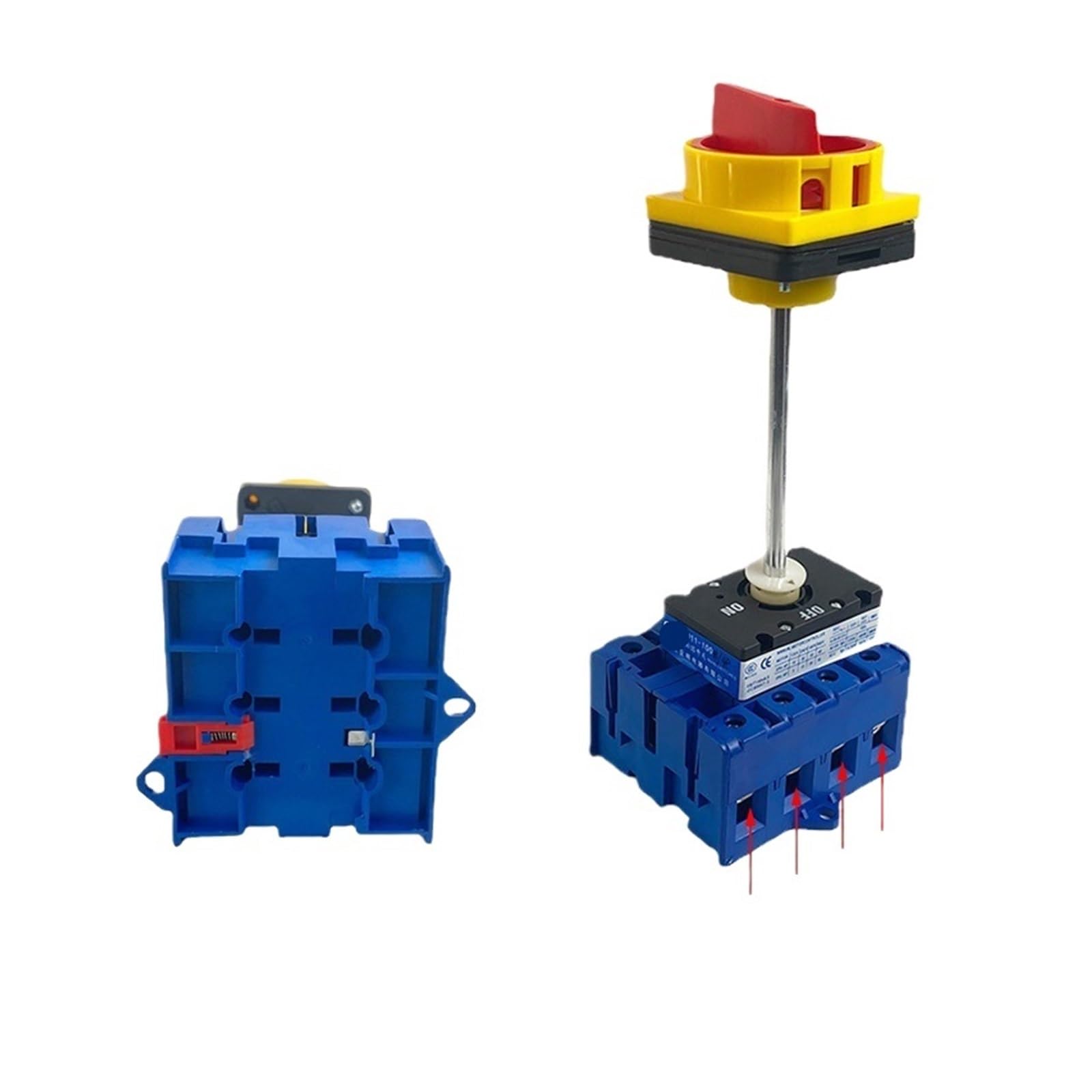 Interrupteur sectionneur 100 A, 4 pôles, 2 Positions, Marche/arrêt, avec Barre en Aluminium, Armoire rotative DIN YMD11-100B/4P, remplace LW30-100
