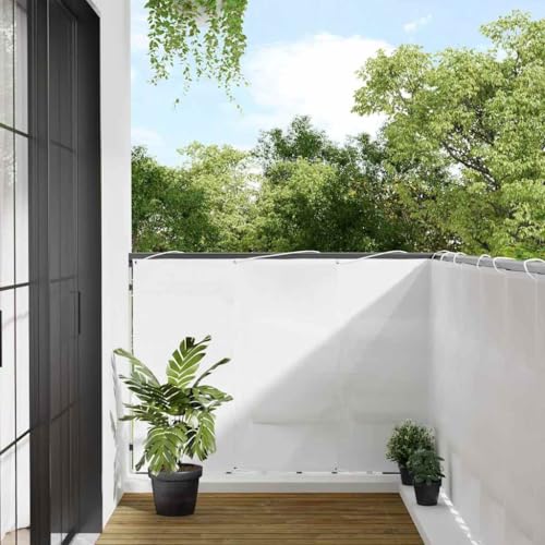 Brise-vue pour balcon 120x800 cm occultant extérieur imperméable blanc