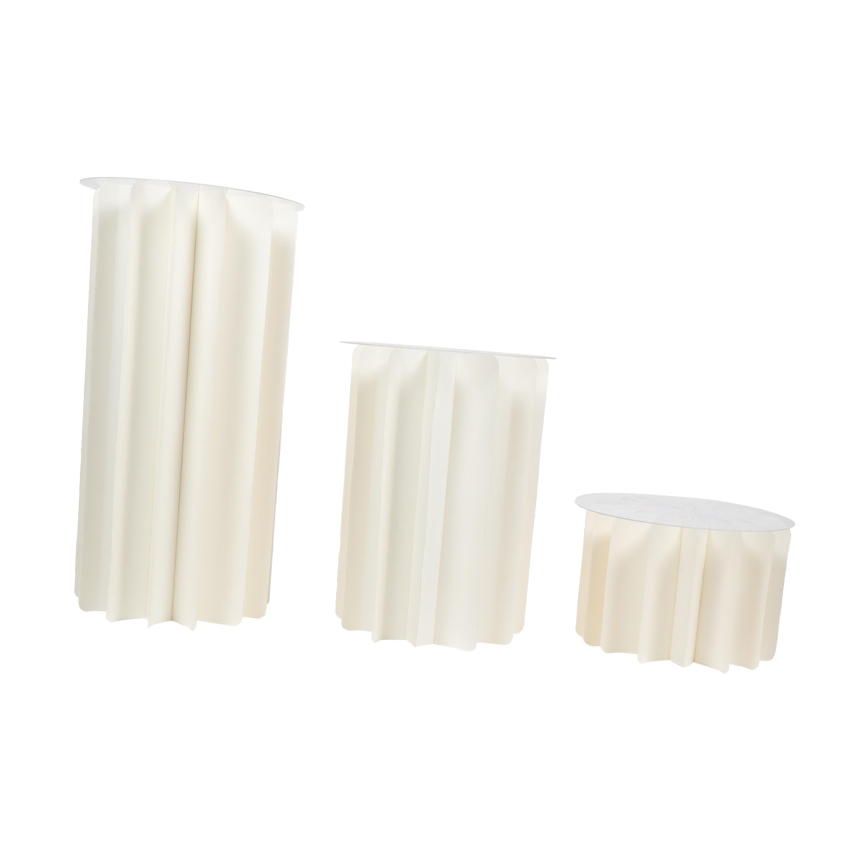 Colonna Non Scivolosa e Resistente in Carta Bianca per Dolci Pieghevole Romana Accessorio Elegante con Copertura in Acrilico per Decorazioni Matrimonio e Feste