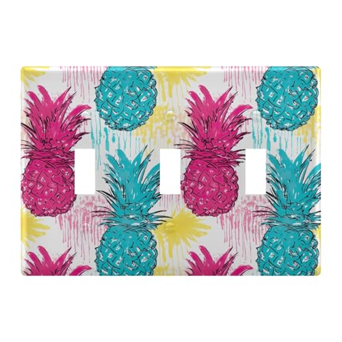 Light Switch Cover Pineapple Wall Plates for Electrical Outlets 3 Gang 202a8698