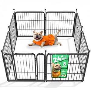 FXW Rollick Unleashed Dog Playpen for Indoor, Yard, RV Camping, 24 inch 8 Panels for Small and Puppy Dogs, Black│Patented