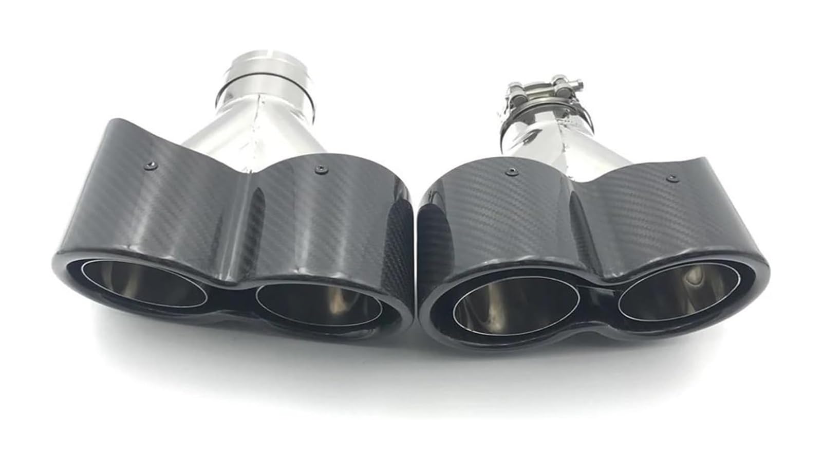 Terminale Scarico Doppio In Acciaio Inossidabile Al Carbonio Lucido Universale Modello Y Per Tuning Auto 1 Paio Tubo Di Scappamento