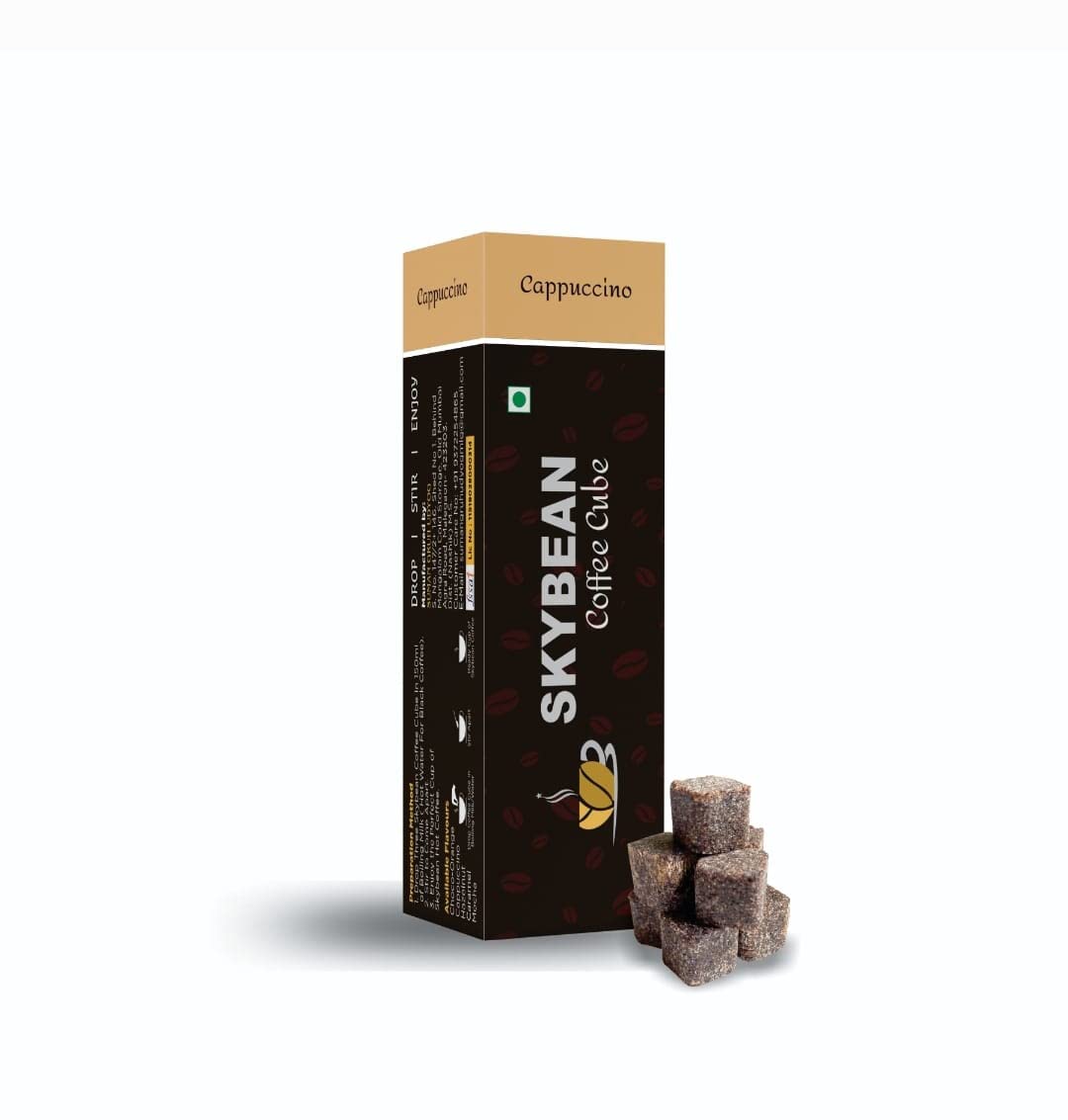 SKYBEAN Cappuccino Coffee Cube - 100g Pack 100% Pure Coffee, Vegan, Real Ingredients, No Preservatives, Drop Stir and Enjoy, Suitable for Hot & Cold Coffee Drink (B0B61M5KTJ) Amazon Price History, Amazon Price Tracker