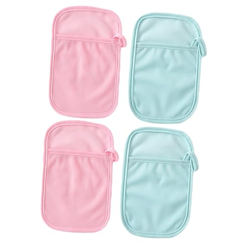 VANZACK 4Pcs Baby Bath Mitt Set Reusable Cotton Bath Gloves for Newborns and Adults for Gentle Skin Care Random Color