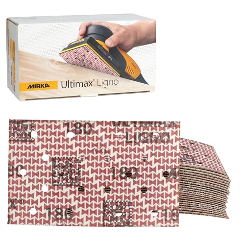 Image of Mirka Abrasive Sheets Ultimax Ligno 3x5 Hook and Loop P180 50 Pack