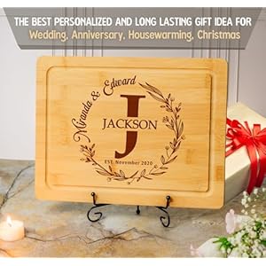 Silveroy Customized Love: Personalized Engraved Wood Cutting Boards for Couples - Ideal Gift for Weddings, Bridal Showers, Anniversaries, Christmas, Housewarming and Real Estate Closing Silveroy Customized Love Personalized Engraved Wood Cutting Boards for Couples Ideal Gift for Weddings Bridal Showers Anniversaries Christmas Housewarming and Real Estate Closing