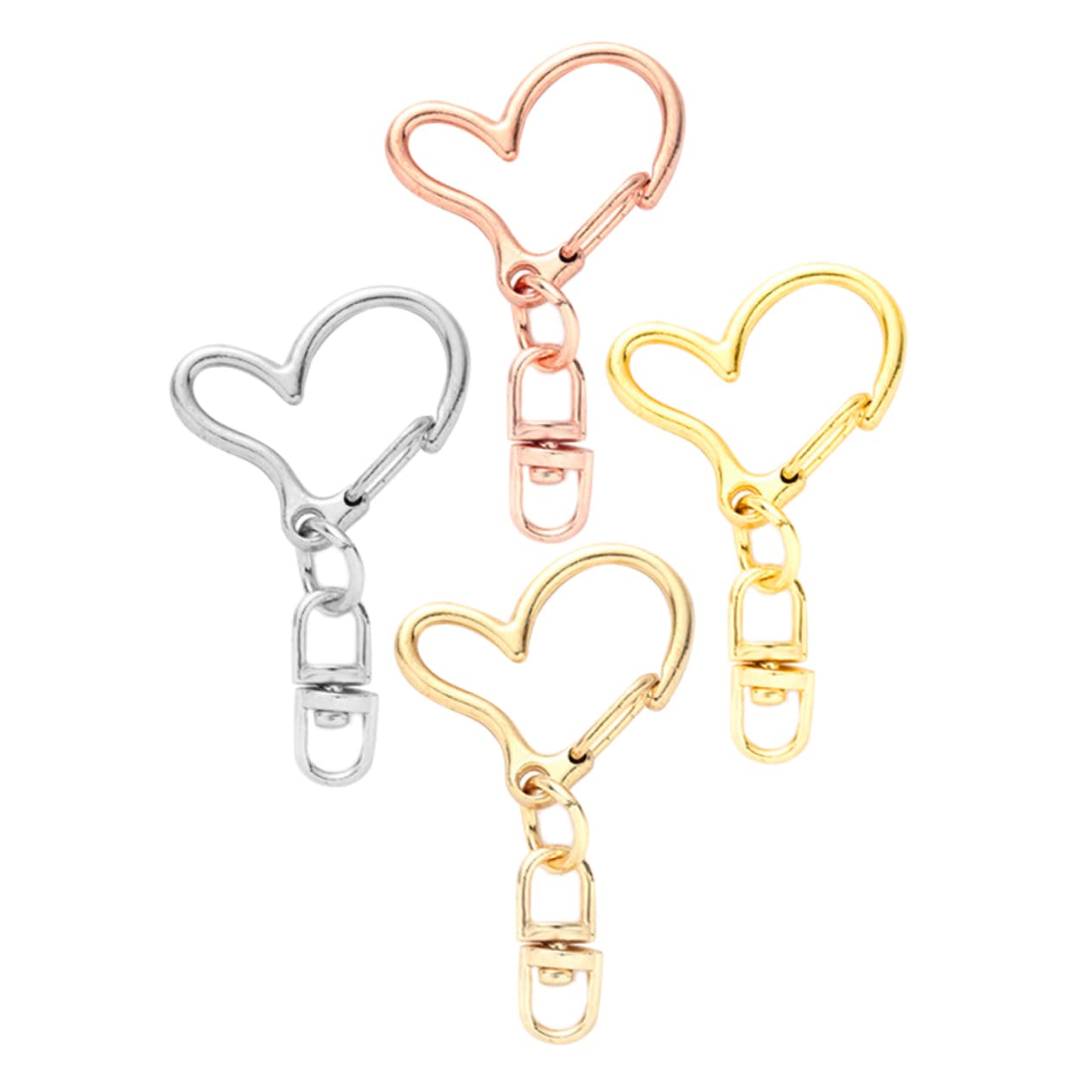 EXCEART 120pezzi Moschettone Forma Di Cuore Chiusure Per Portachiavi Fai Te Accessori Decorativi Per Creazioni Handmade e Gioielli