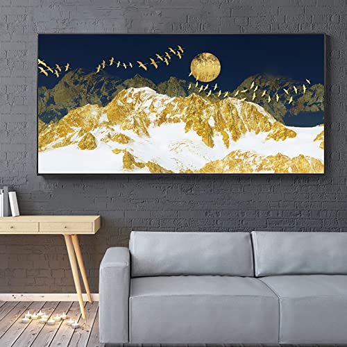 Diamond painting montagne enneigée pour la décoration murale du salon 70x120cm