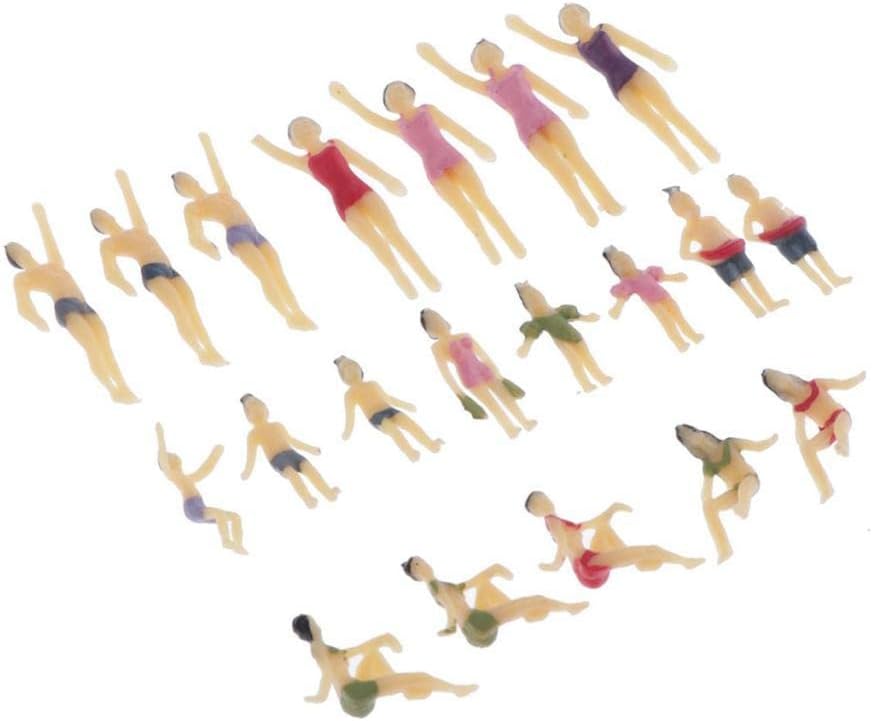 20pcs Miniature Figurines for HO N TT Scale Train Scenery - 0.78 inch Painted People Models for Diorama Layout Decorations