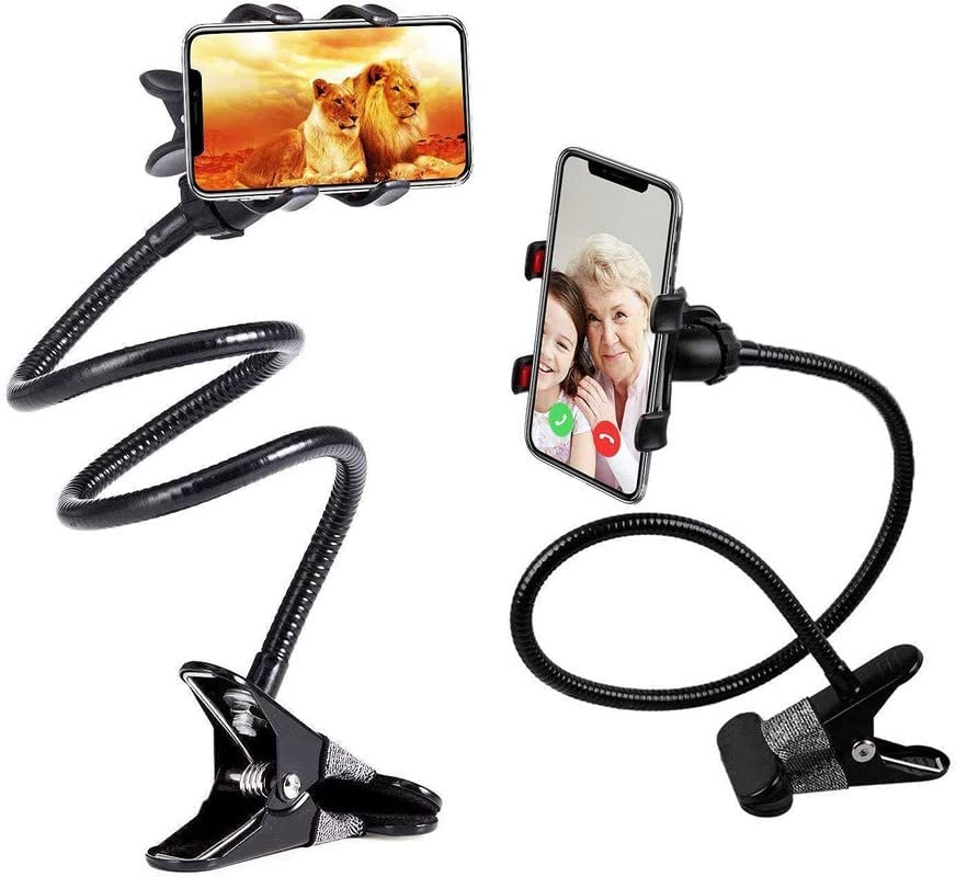 Generic-Adjustable-Tabletop-Long-Arm-Gooseneck-Clamp-Universal-Lazy-Mount-Flexible-Mobile-Stand-Cell-Phone-Clip-Holder-Lazy-Bracket-Heavy-Mobile-Smartphones-Stand-for-Office-Table-Bed-Kitchen-Black