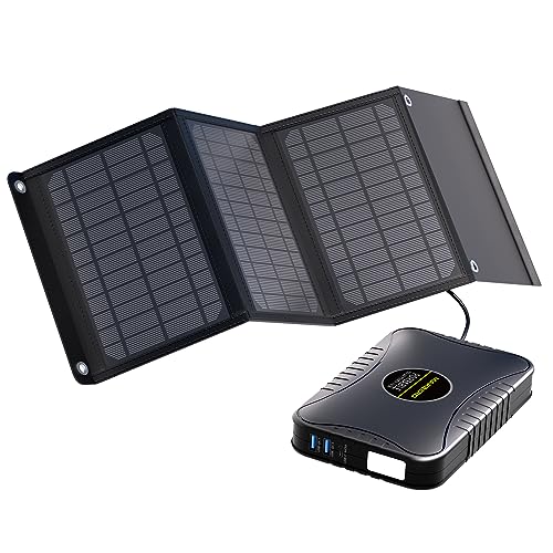 MARBERO Solar Generator 52Wh Portable Power Station with 22W Solar Panels Included - 16000mAh Lithium Ion Battery with DC USB Output for Outdoor Camping Home Backup Emergency Van Hunting