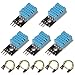 ALMOCN - Módulo de sensor de humedad de temperatura DHT11 (5 unidades, 3,3 a 5 V, con cables Dupont para Arduino Raspberry Pi 2 3