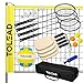 TOLEAD All-in-One Pickleball & Badminton Net Set, Portable Volleyball Net Set (17ft Wide x 3-5ft Height) for Backyard,Outdoor Sports Game Set w/Volleyball Pickleball Paddles & Badminton Rackets