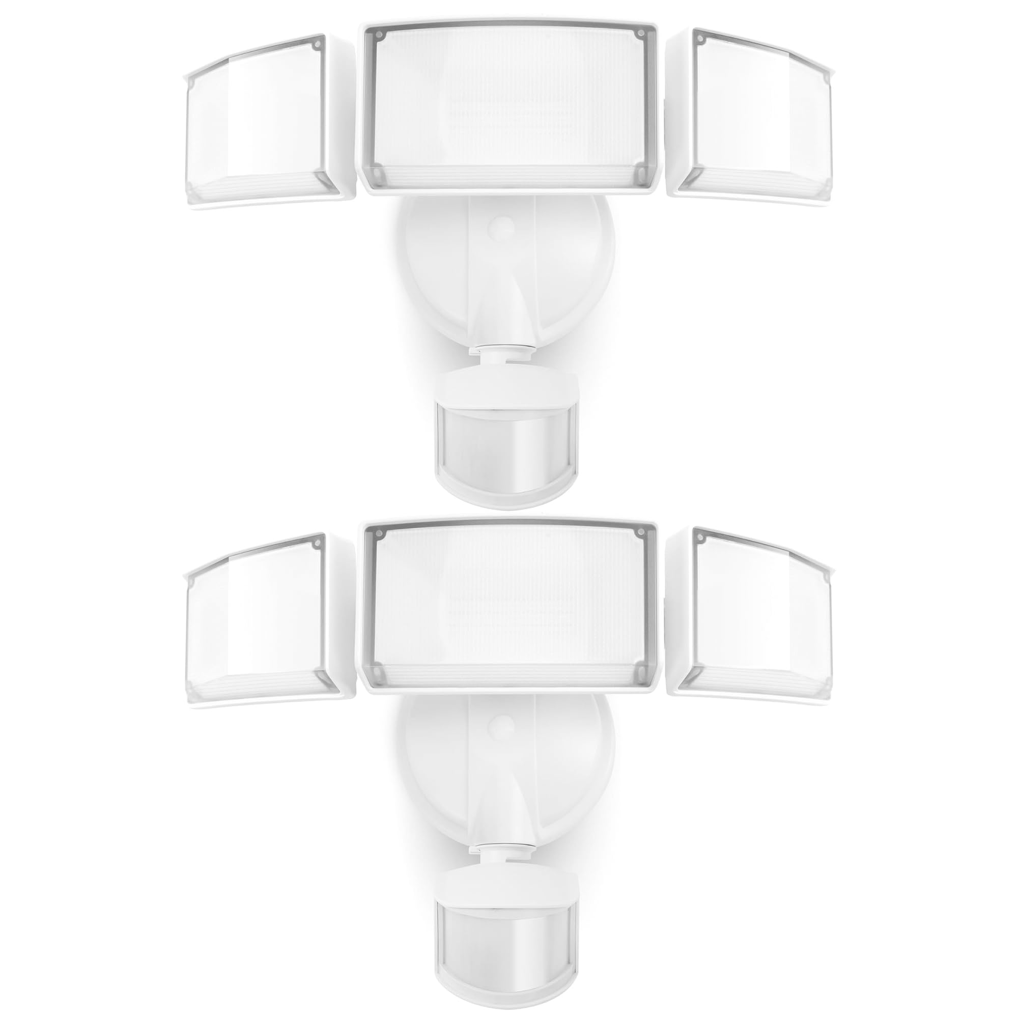 LUTEC 2 Pack 72W 7500LM LED Security Lights Motion Sensor Light Outdoor, 5000K Daylight, IP65 Waterproof, Dusk to Dawn, 3-Head Motion Detected Flood Light for Garage, Yard, Porch(White)