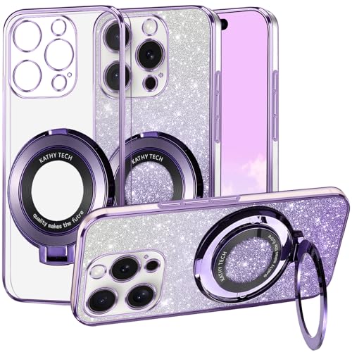 Coque paillettes iPhone 16 Pro Max avec support pour vos tutoriels et appels
