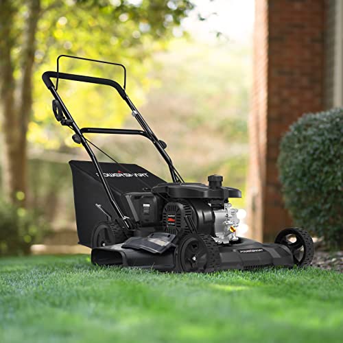 Powersmart Gas Powered Push Lawn Mower, 21-Inch 209Cc 3-In-1 Walk-Behind Lawn Mowers With Bagger, Black #TOP6