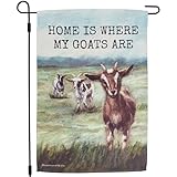 Primitives by Kathy Decorative Double-Sided Garden Flag - Home Where My Goats Are