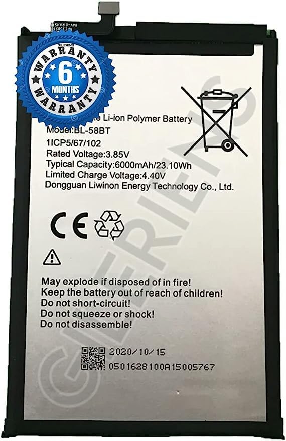 Image of Original BL-58BT Battery for Tecno pouvoir 4 pro Battery with 6 Month warrenty*** (A0260)