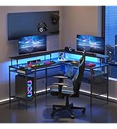 ゲーミングデスク L字 カーボン調 机 家具 パソコンデスク  pcデスク GTRACING L字 カーボン調 ゲーミングデスク – ゲーミングデスク