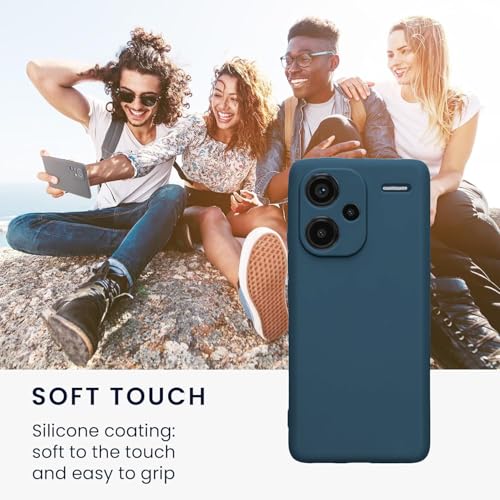 Image of DIZORO Compatible with Mi Redmi Note 13 Pro Plus 5G Back Cover with Upgraded Square Edges for Camera Protection Shockproof Flexible Matte Liquid Silicone Mobile Phone Case (Blue)