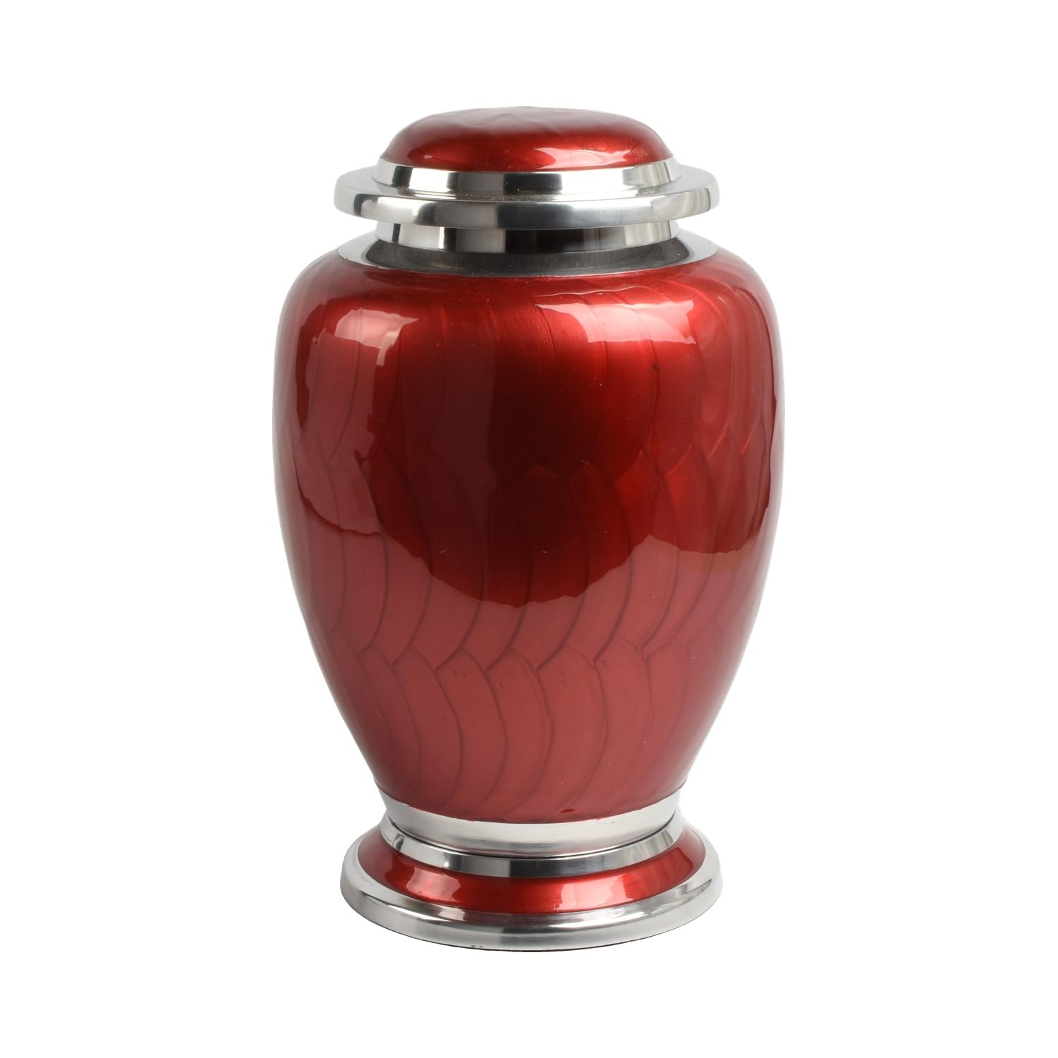 Aluminium Cremation Urn for Human Ashes – Adult Large Size Funeral Memorial Keepsake – Secure and Dignified Resting Place Holds Approx. 90kg or 14 Stone Body Ashes (Elegant Red) — image 1