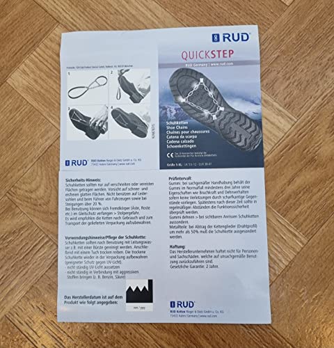RUD Gleitschutzkette Quick Step Schneekette für Schuhe - Bester Grip auf Schnee, Einheitsgröße