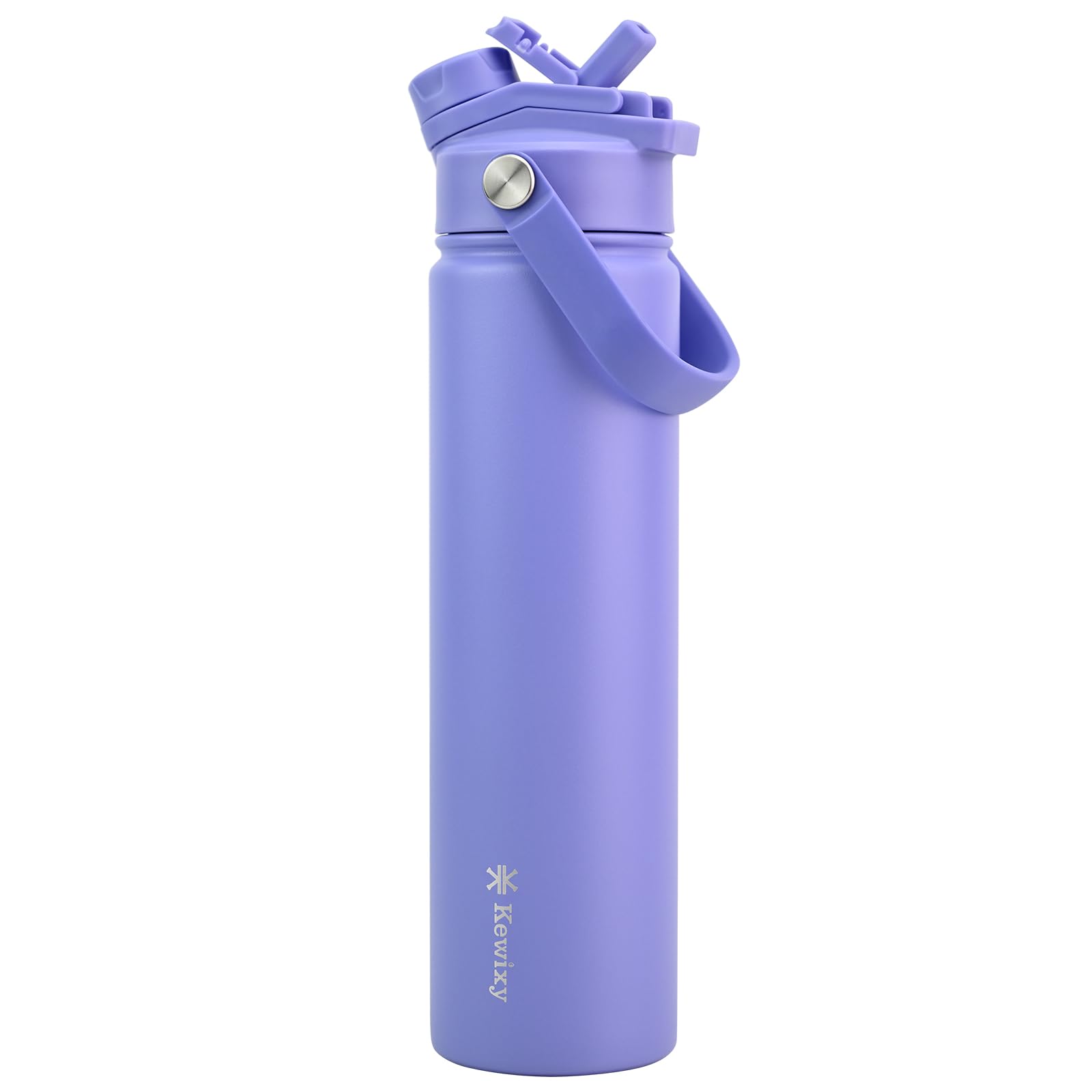 KEWIXY 750ml Insulated Water Bottle, 2-in-1 Lid, Straw & Spout with Protected, Leak Proof, Keep Cold, Stainless Steel, Metal, Reusable, Handle, for Outdoor, Gym and School, Aurora Blue — image 1