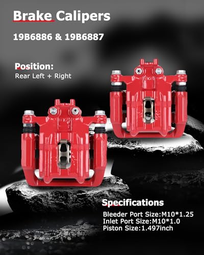 Image of cciyu Rear Left & Right Brake Calipers Assembly w /Bracket 19B6886 19B6887 2013-2018 For Acura For RDX,2012-2015 For Honda For Crosstour,2007-2016 For Honda For CR-V