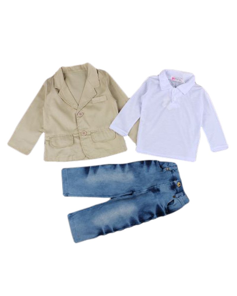Little DBoys Denims and Khaki Summer Coat Set