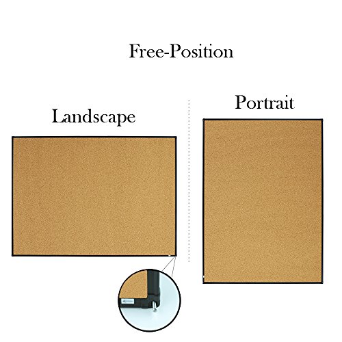Large 48" X 36" Cork Board Bulletin Board| Wall-Mounted Double Sided Corkboard, Black Aluminum Framed Message Presentation Notice Board 4 X 3 Feet #TOP1