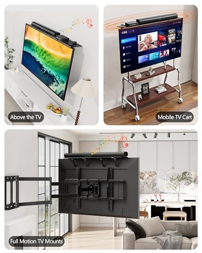 Image of Soundbar Mount, No Drilling Steel TV Top Shelf Fits Most of Sound Bars Up to 15 Lbs, Universal Sound Bar TV Mount Bracket, Sound Bar Stand Compatible with Samsung, Sony, LG,Bose, 16.9x4.7inch