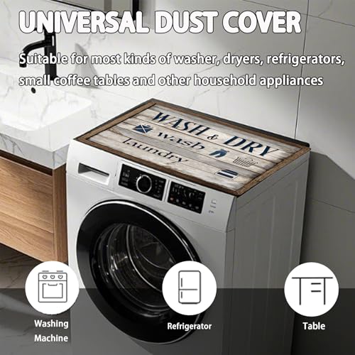 Image of Washer and Dryer Covers for the Top, Non-slip Dryer Top Protector Mat, Dust-proof Washing Machine Cover, 23.6 inch x 19.7 inch (block, 23.6 inch x 23.6 inch)
