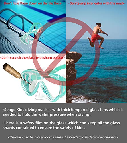 Kids Snorkel Mask Swim Diving Scuba Mask Snorkel Gear For Kids Boys Girls Youth, Anti-Fog 180° Clear View Soft Silicone Skirt Kids Pool Underwater Swim Goggles With Nose Cover, Snorkel Equipment #TOP6