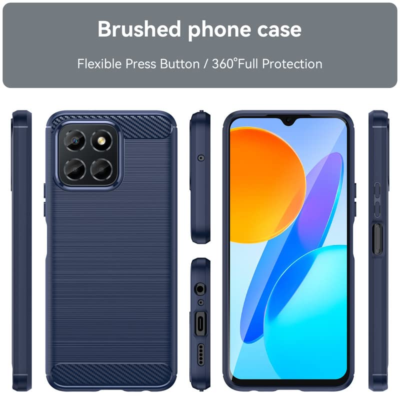 Image of Hybrid Carbon Fiber Back Case for Honor X8 5G (Blue)
