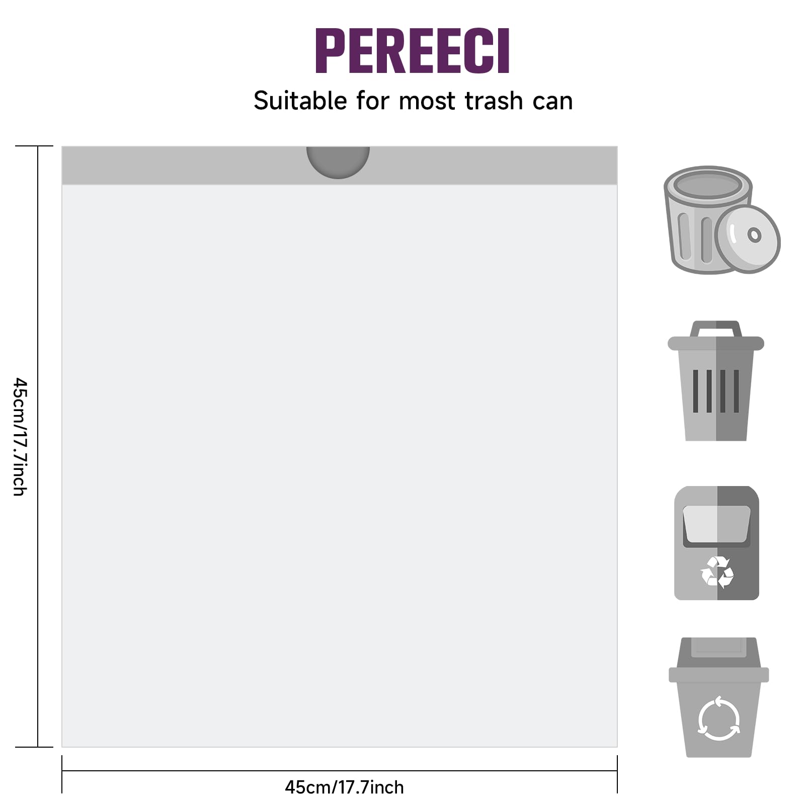 Bolsa de basura pequeña de 2 galones, con cordón, sin perfume, color blanco transparente, bolsas de plástico para reciclaje para cocina, oficina, baño, cesta de basura, 5 rollos, 120 unidades