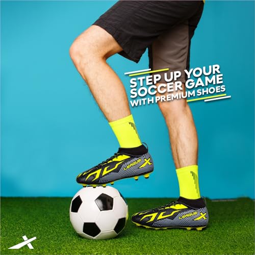 Vector X League Football/Soccer Shoe/Studs with Rib Ankle for Men 7 51iimzTNVGL