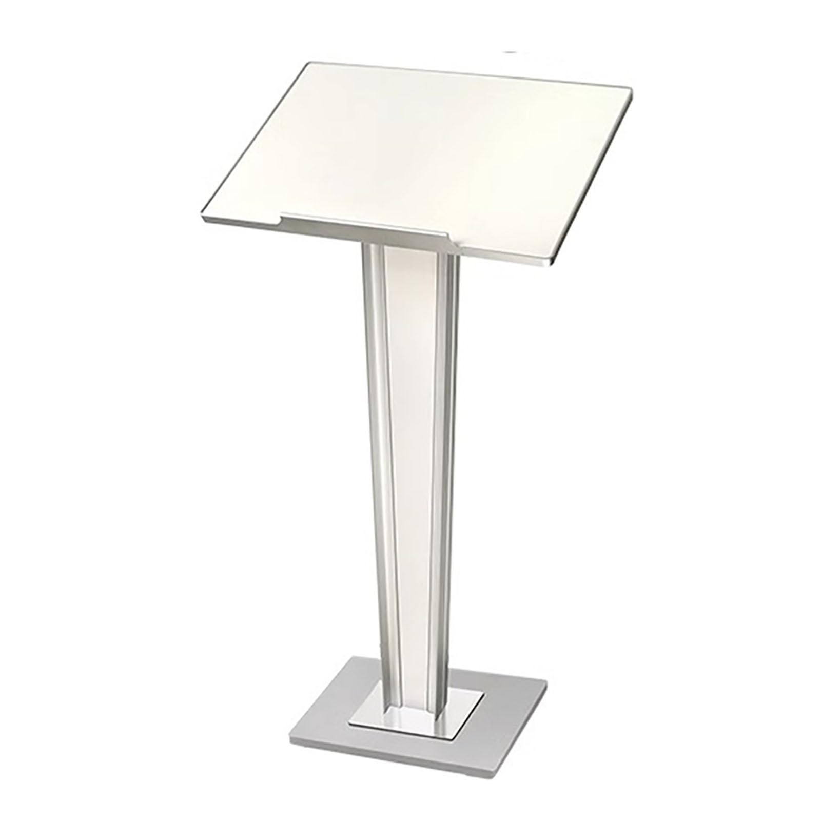 Genérico Atril Blanco Resistente, de pie, Ideal para Iglesias, Eventos, conferencias y presentaciones. Diseño Duradero, portátil y Elegante.