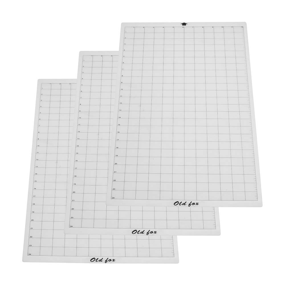 Ubersweet® Imported Replacement Cutting Mat Transparent Adhesive Mat with Measuring Grid 12 * 24 Inch for Silhouette Cameo Explore Plotter Machine, 3pcs_178632