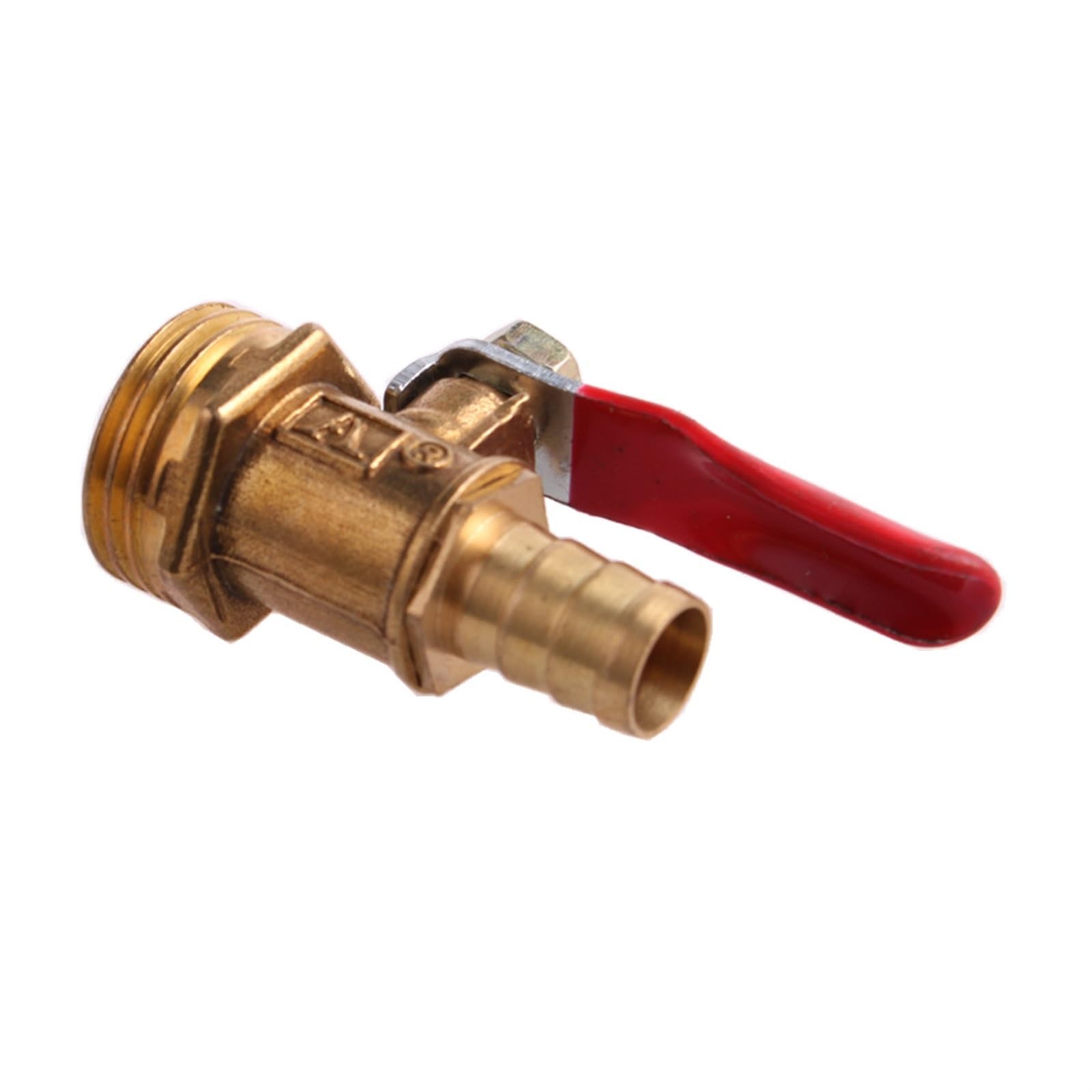 Poignée robinet à tournant sphérique rouge en laiton pour l'arrosage du jardin 12mm