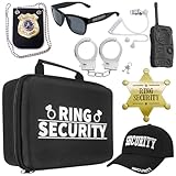 ForFine Ring Security Wedding Ring Bearer Gifts Box Briefcase Include Police Officer Badge, Handcuffs, Hat, Sunglass, Badge, Spy Earpiece, Intercom