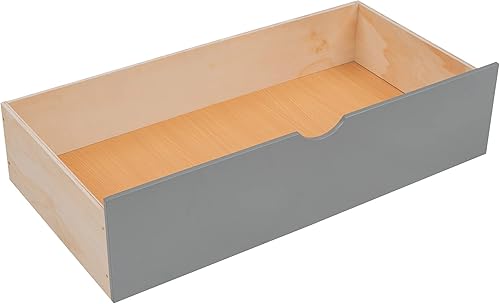 Miniatura 62 de Litera individual sobre matrimonial con cajones, escalera deslizante y almacenamiento, litera de madera con barandilla alta y escalera para niños,