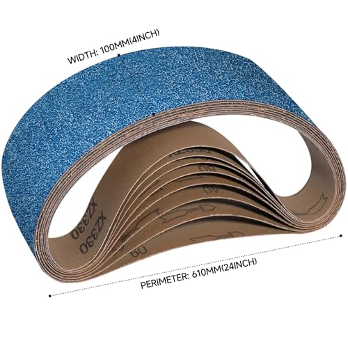 Shineboc Sanding Belt 100 x 610 mm, 10PCS Sander Belts 40/60/80/120/240/400 Grit for Polishing Metal Wood - Image 2