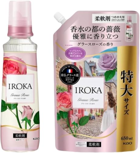 【まとめ買い】 イロカ IROKA グラースローズの香り 本体 540ml + 詰め替え 650ml
