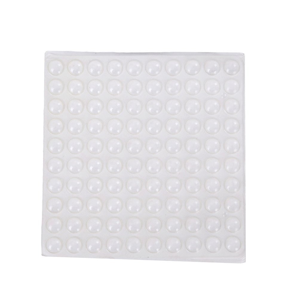 Clear Adhesive Bumper Pads, 100Pcs Self Adhesive Silicone Feet Semicircle Bumpers 8x2.5mm Door Furniture Pad For Cabinet Doors, Drawers, Glass Transparent