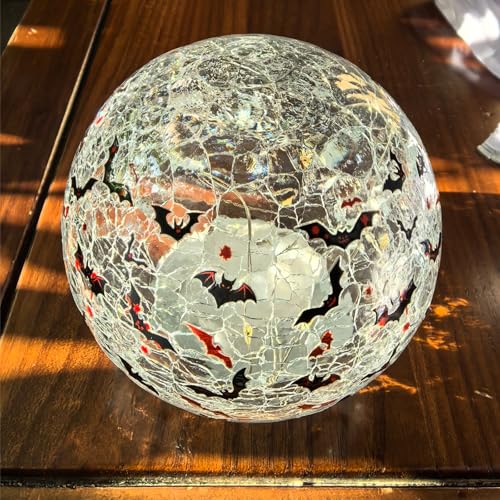 GASTAT Halloween Glass Globe Light with Crackled Crystal Effect