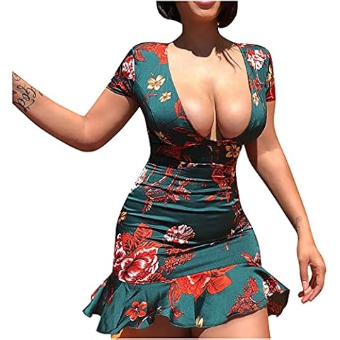 AMhomely Women's V Neck Ruffle Dress Cover