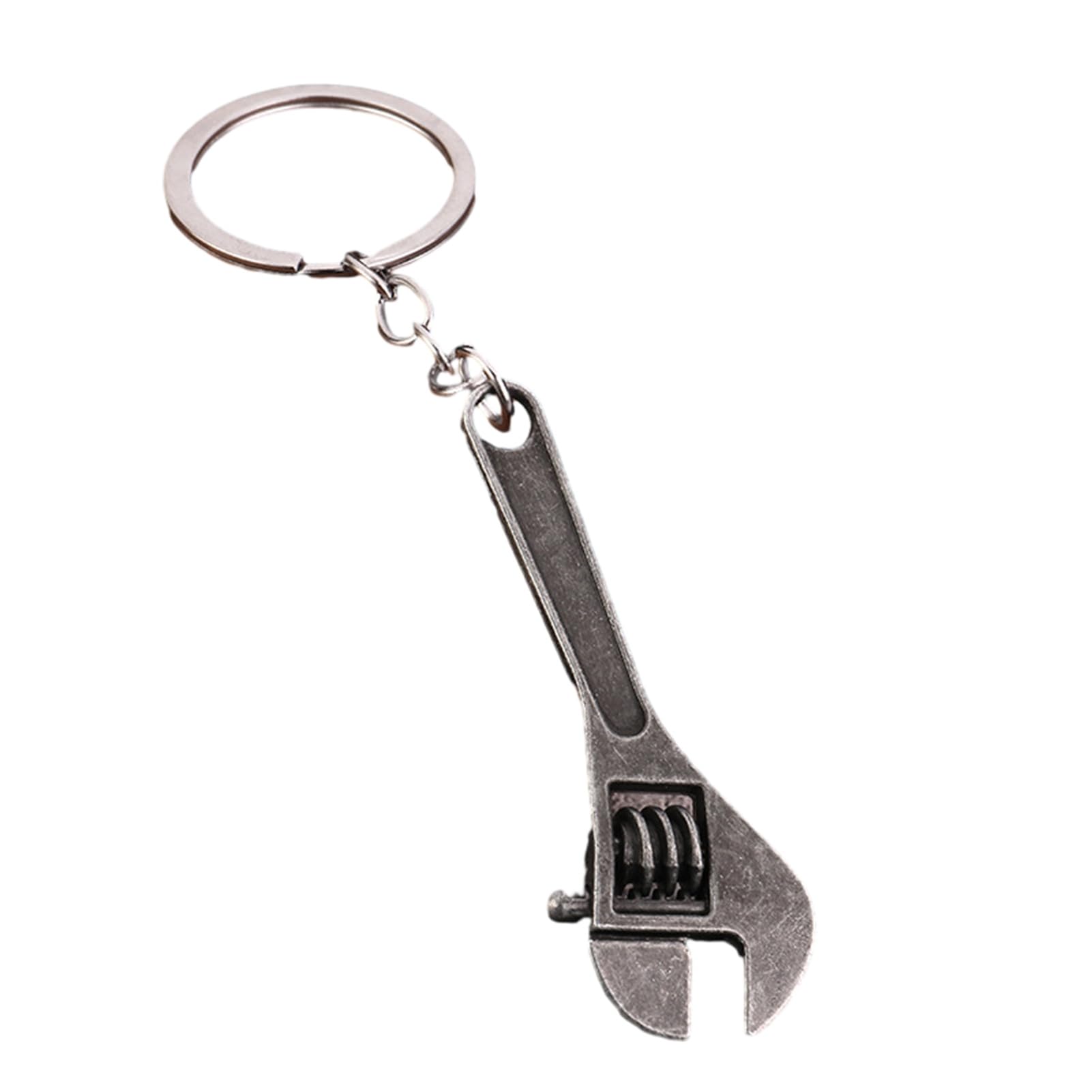 Zhzeyun Grey Mini Wrench Keychain, Zinc Alloy Novelty Key Ring, Stylish Bag Charm For Car Keys Backpack Purse, Fun Gift For Handyman Mechanics