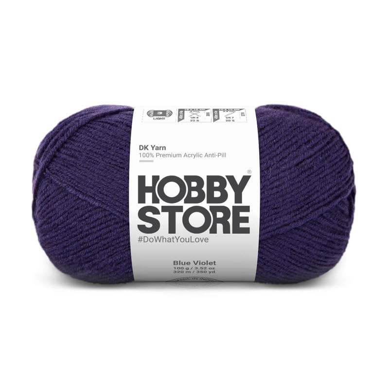 Image of DK Solid Yarn - Anti-Pill Acrylic Solid DK Yarn for Crochet & Knitting Everyday Essentials (1 ball /100 g) - Blue Violet 5036 | Magic Needles