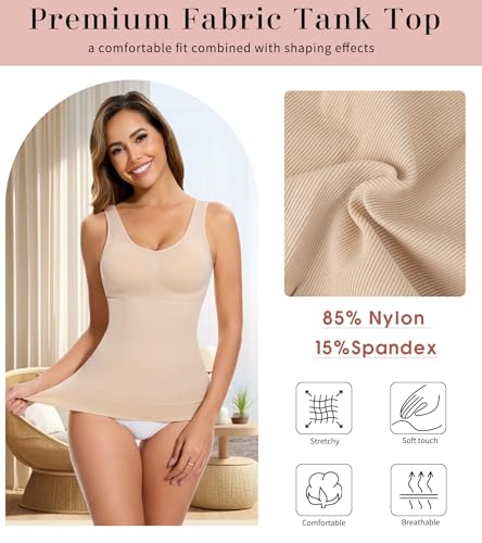 Shapewear Tank Tops with Built in Bra Compression Tanks for Women Body Shaper Tummy Control Womens Camisole Top3