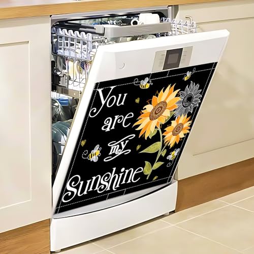 Image of You are My Sunflower Dishwasher Magnet Cover, Summer Dishwasher Magnet Sticker for Kitchen Decoration 23x26in Dish Washer Magnetic Sticker Panel Decal